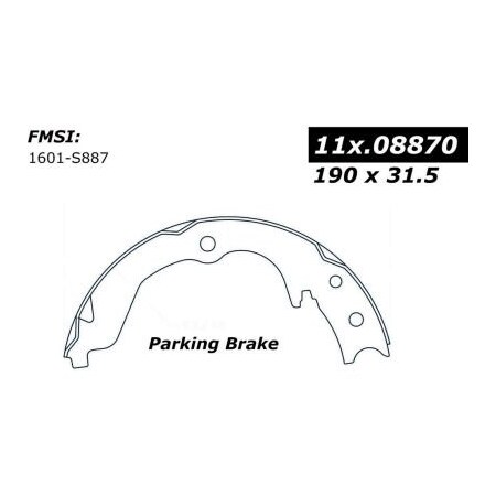 Centric Centric Premium Parking Brake Shoes, Centric Parts 111.08870 111.0887